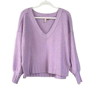 Anthropologie Pilcro Lilac V-Neck Oversized Sweater Size Small